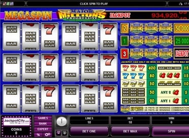 Major Millions Progressive jackpot Game View